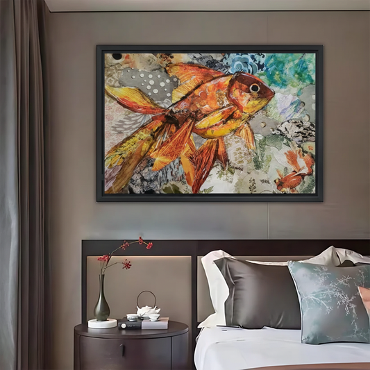 Abstract Goldfish Watercolor Art Print - Colorful Koi Fish Wall Decor|Liberty Signs #L410