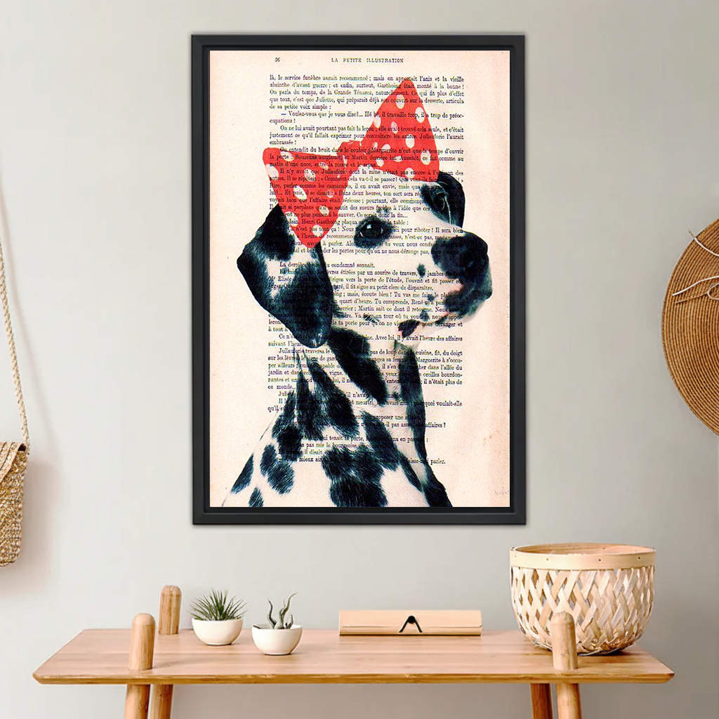Dalmatian with Red Crown Vintage Canvas Wall Art| Liberty Signs#L985