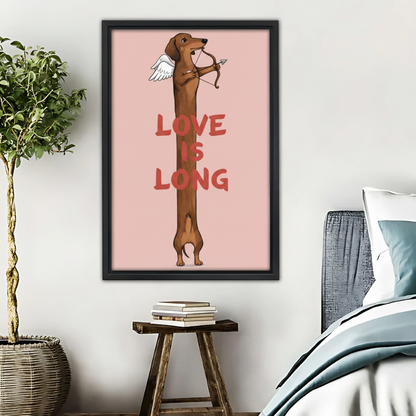 Dachshund Cupid Wall Art - Love is Long Dog Print|Liberty Signs #L460