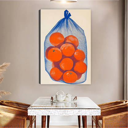 Bag of Oranges Print — Retro Fruit Kitchen Wall Art| Liberty Signs#L954