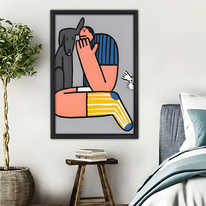 Dog Hug Wall Art - Modern Pet Love Canvas Print|Liberty Signs #L538