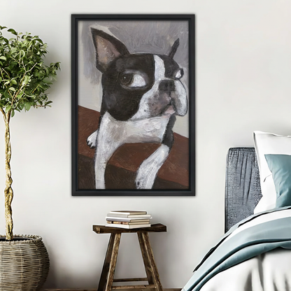 Boston Terrier Dog Portrait Wall Art - Modern Pet Painting Print|Liberty Signs #L526