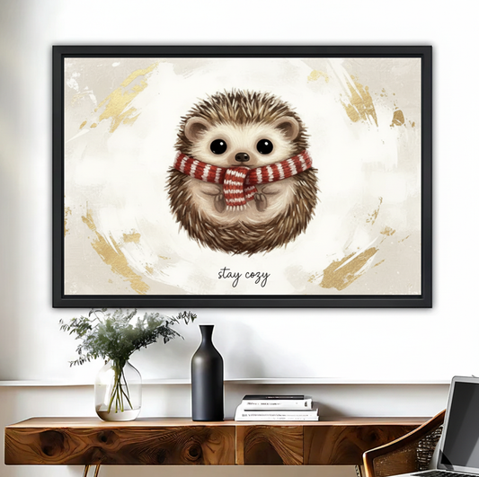 Stay Cozy Scarf Hedgehog Wall Art| Liberty Signs #L290