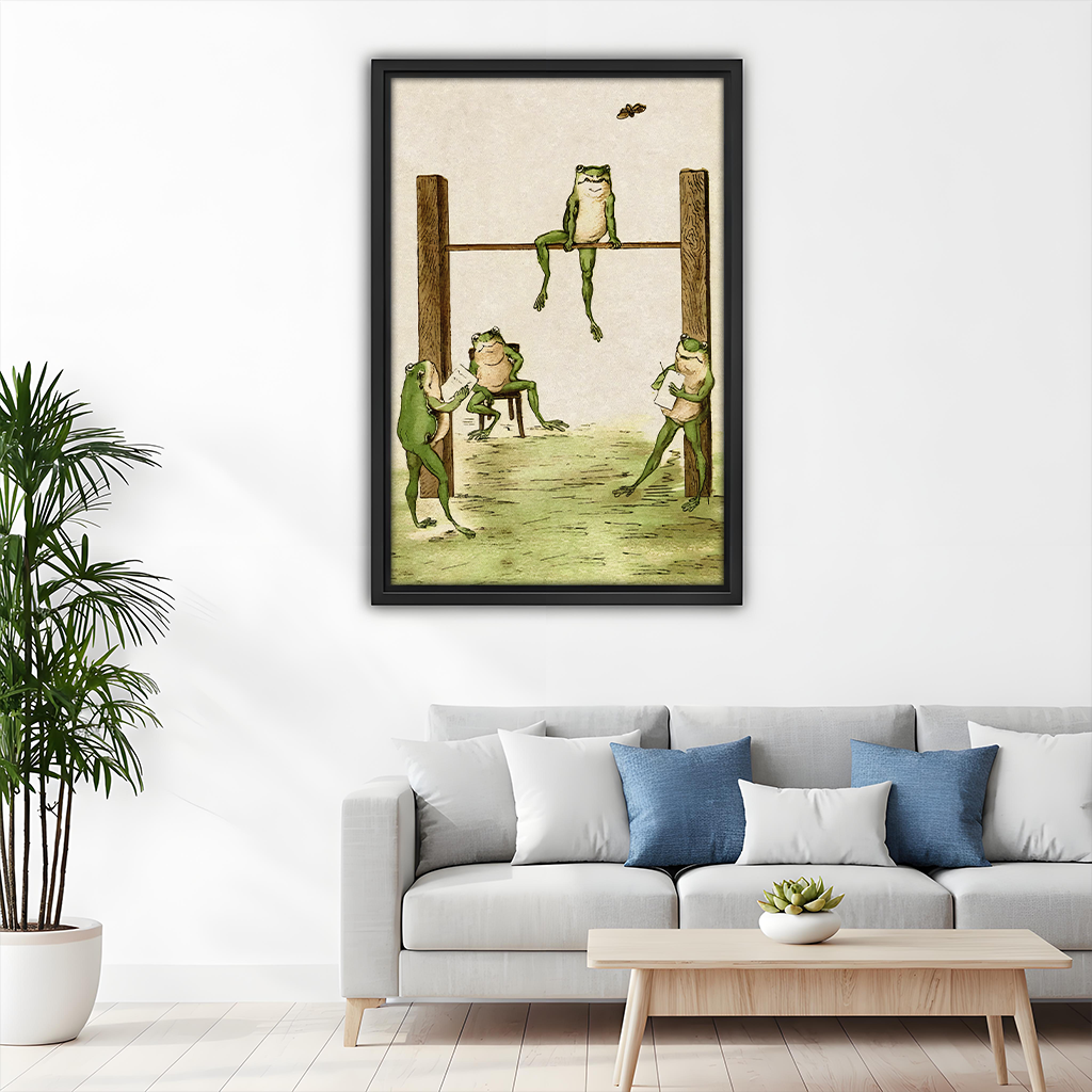 Vintage Frog Whimsical Animal Wall Art Print l2721