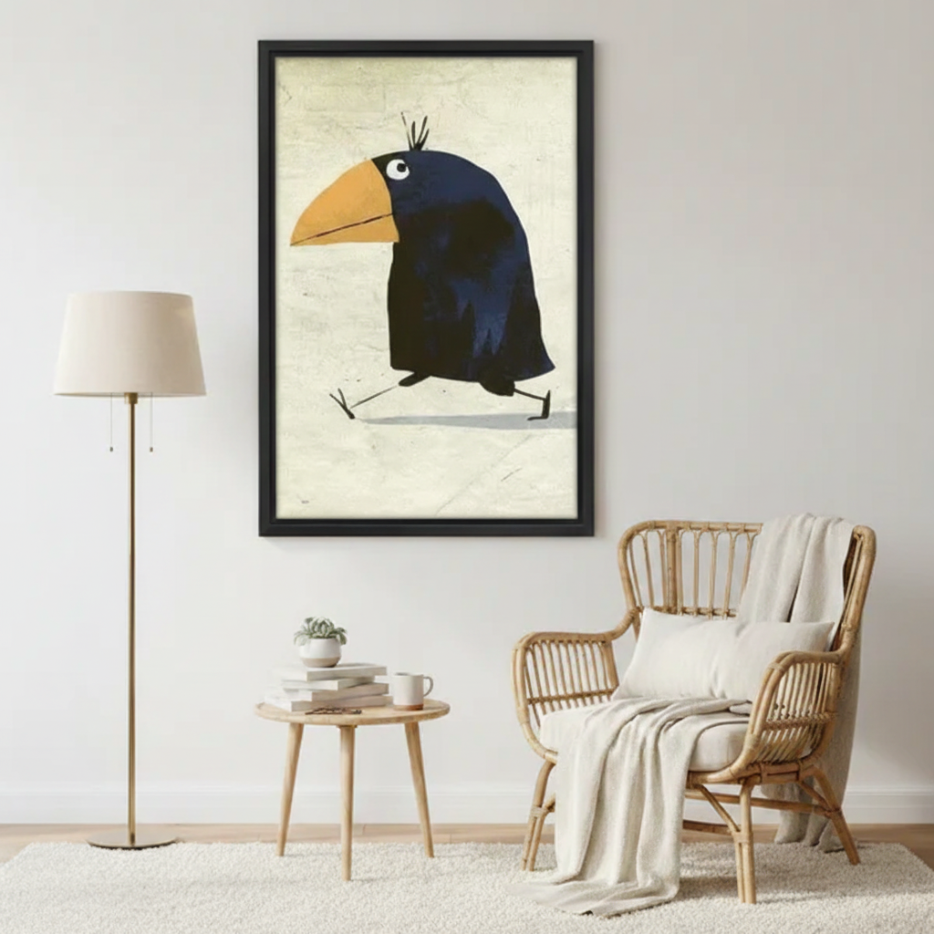 Charming Blackbird Wall Art - Whimsical Bird Print for Modern Homes|Liberty Signs #L631