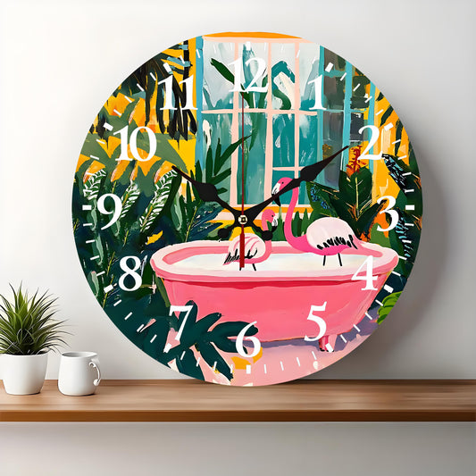 10x10 Decorative Wall Clock  – Ticking Wooden Wall Clock for Living Room or Hallway | Liberty Signs#S1030