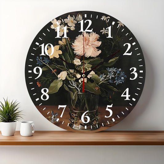 10x10 Decorative Wall Clock  – Ticking Wooden Wall Clock for Living Room or Hallway | Liberty Signs#S1044