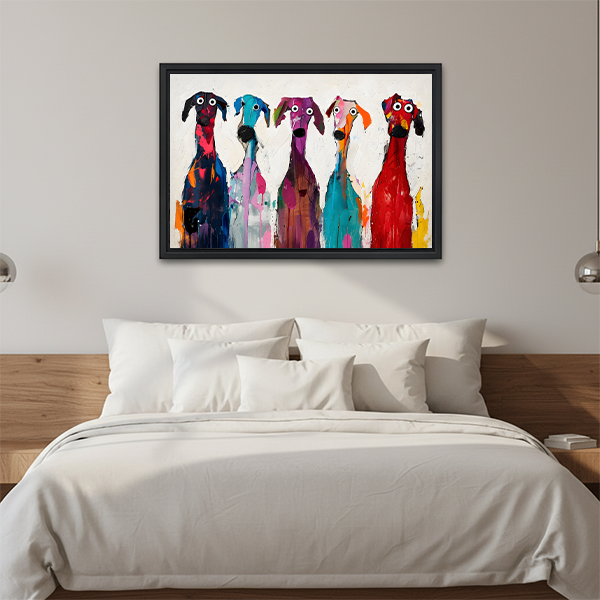 Bold Greyhound Abstract Splatter Framed Art Print Bedroom Wall Decor above Bed