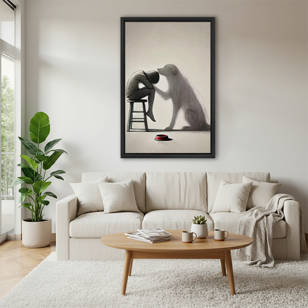 Emotional Dog Loyalty Minimalist Canvas Wall Art Print l2508