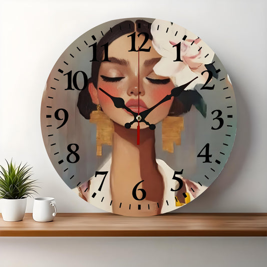 10x10 Decorative Wall Clock  – Ticking Wooden Wall Clock for Living Room or Hallway | Liberty Signs#S1022