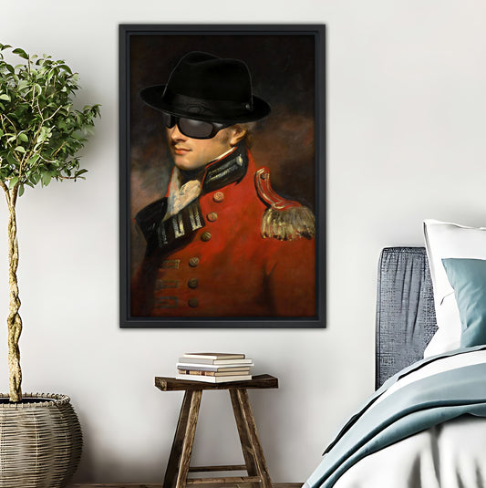 Vintage British Military Officer Portrait with Eye Patch Wall Art|Liberty Signs #L569