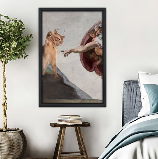 The Creation of Adam Cat Parody Wall Art|Liberty Signs #L557