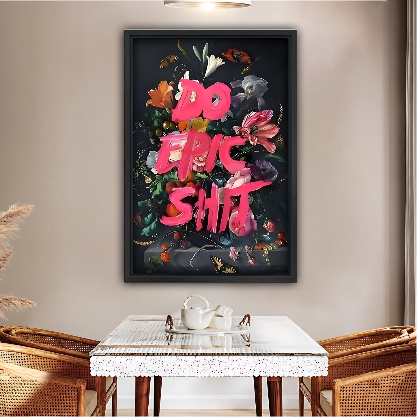 "EPIC SHIT" Bold Floral Art Print | Modern Edgy Wall Decor|Liberty Signs #L485