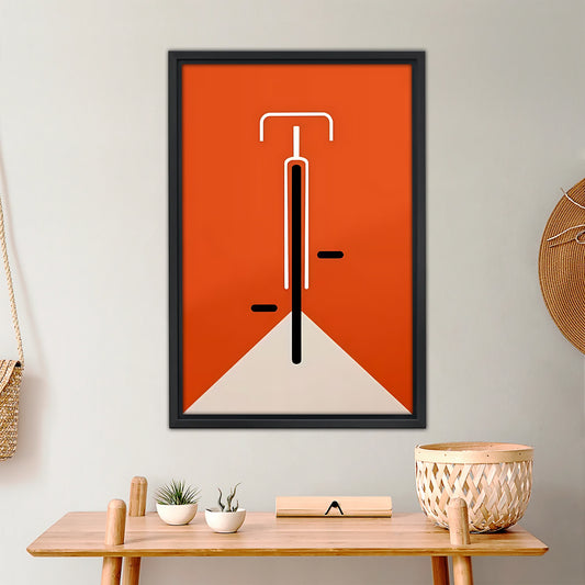 Minimalist Orange Bicycle Line Art Print|Liberty Signs #L390