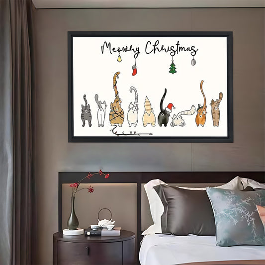 Meowy Christmas Cute Cats Wall Art Print| Liberty Signs #L1553
