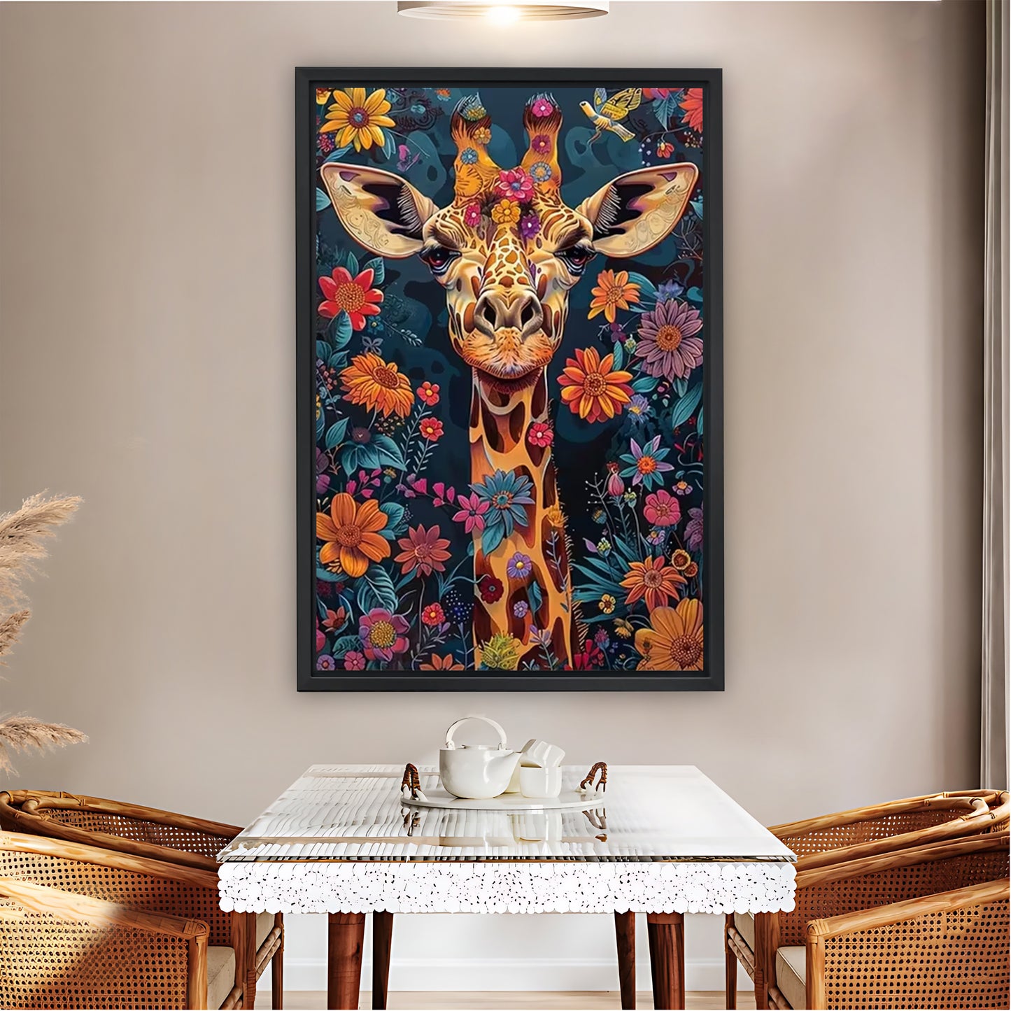 Vibrant Floral Giraffe Bohemian Wall Art| Liberty Signs #L1551