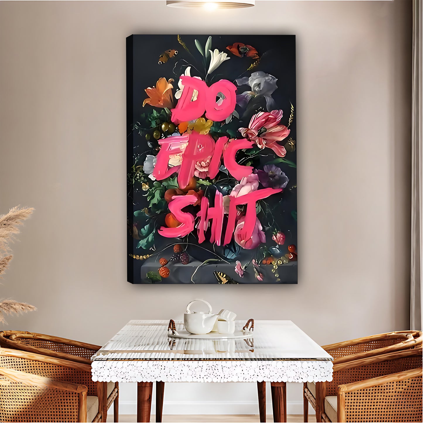 "EPIC SHIT" Bold Floral Art Print | Modern Edgy Wall Decor|Liberty Signs #L485