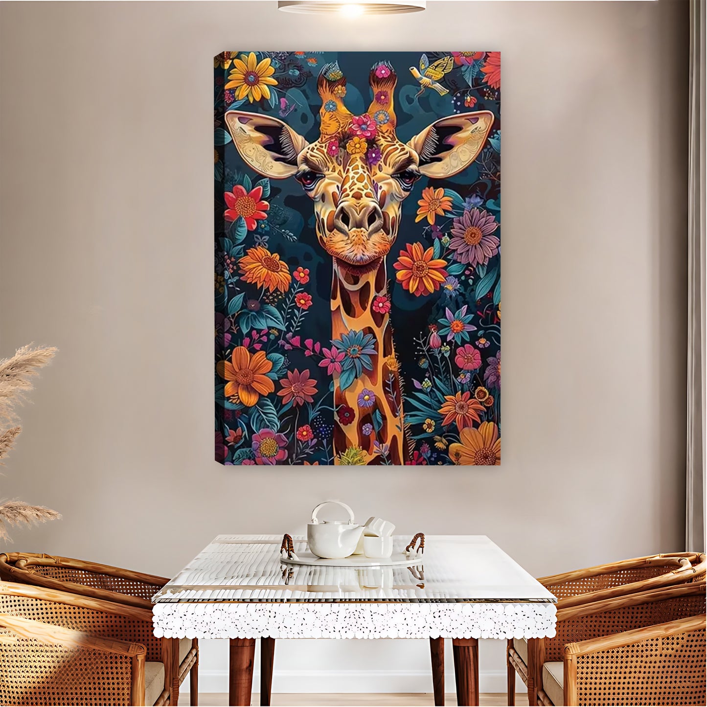 Vibrant Floral Giraffe Bohemian Wall Art| Liberty Signs #L1551