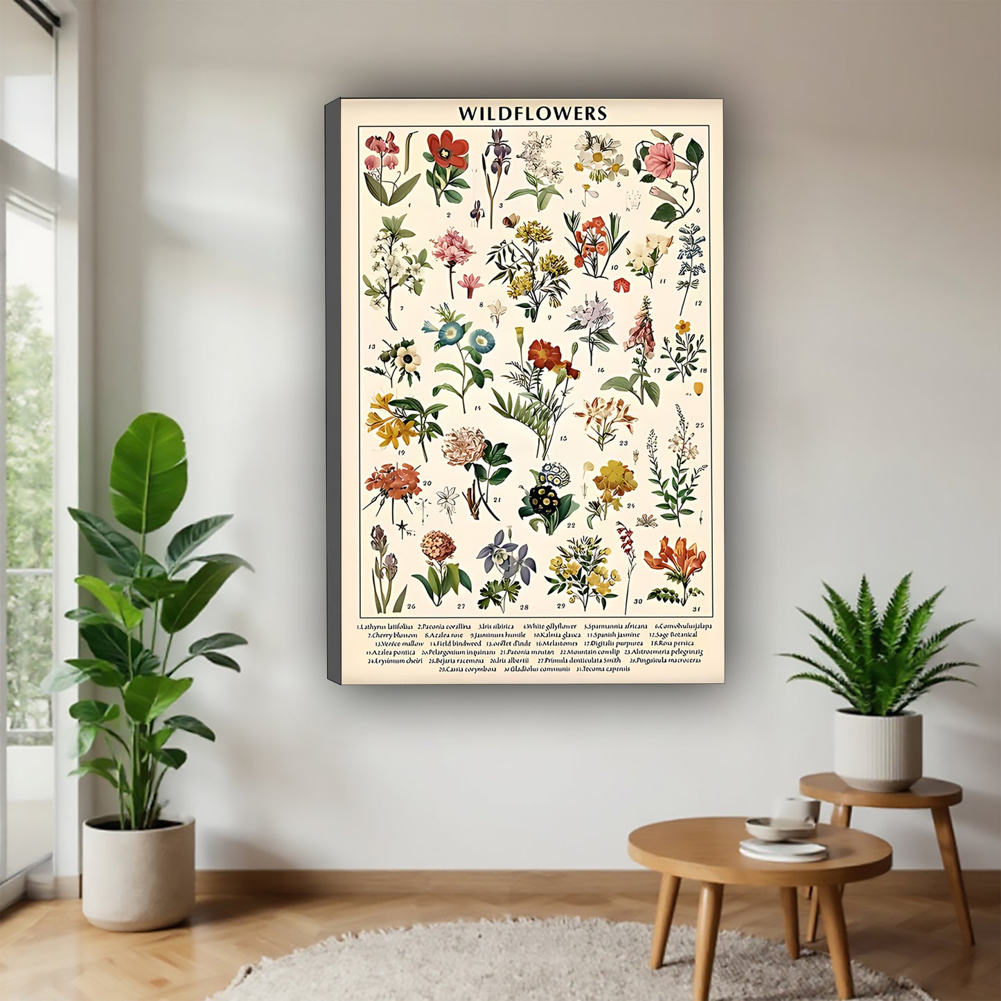 Vintage Wildflower Botanical Print | Farmhouse Floral Wall Decor|Liberty Signs #L467
