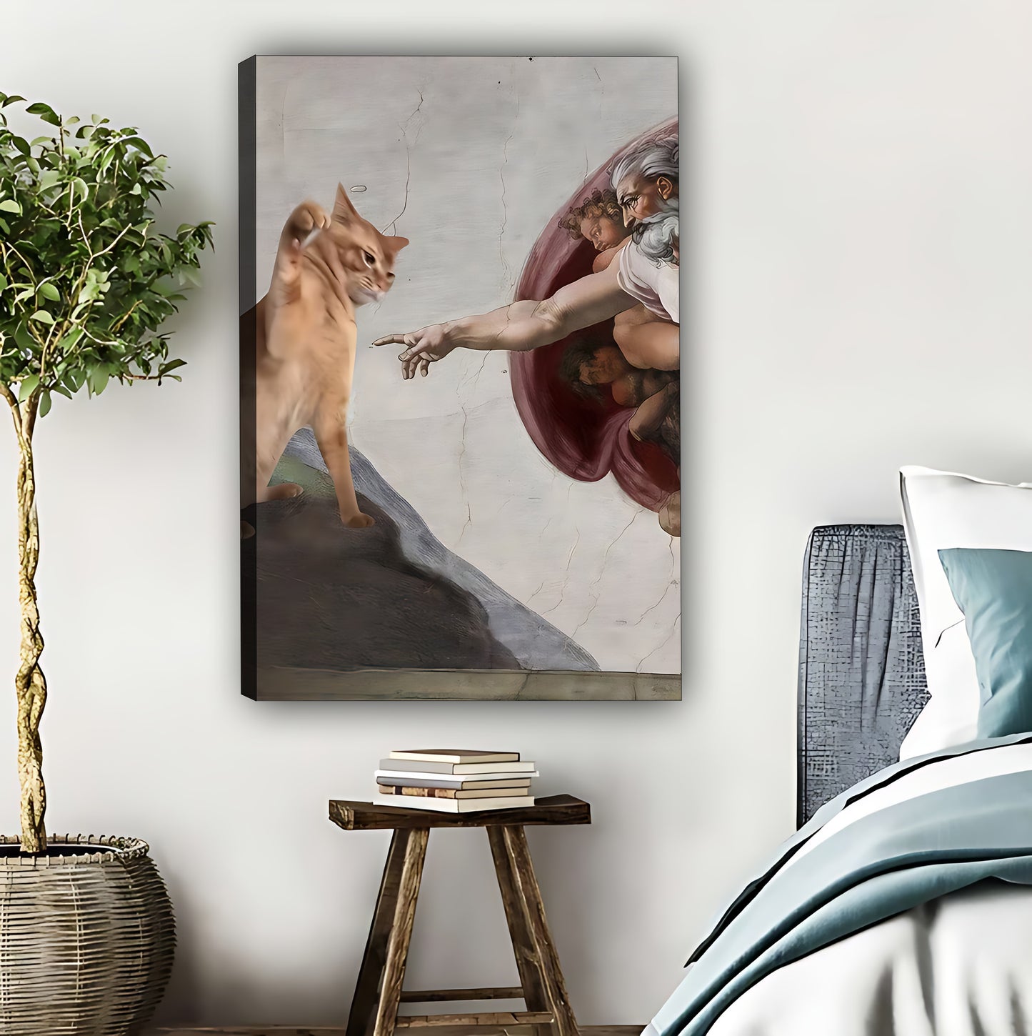 The Creation of Adam Cat Parody Wall Art|Liberty Signs #L557