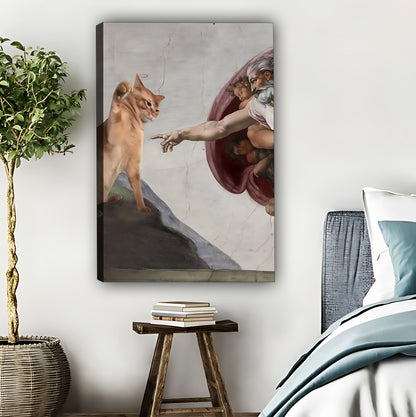 The Creation of Adam Cat Parody Wall Art|Liberty Signs #L557