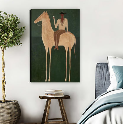 Vintage Horse Rider Boho Art Print| Liberty Signs #L1629