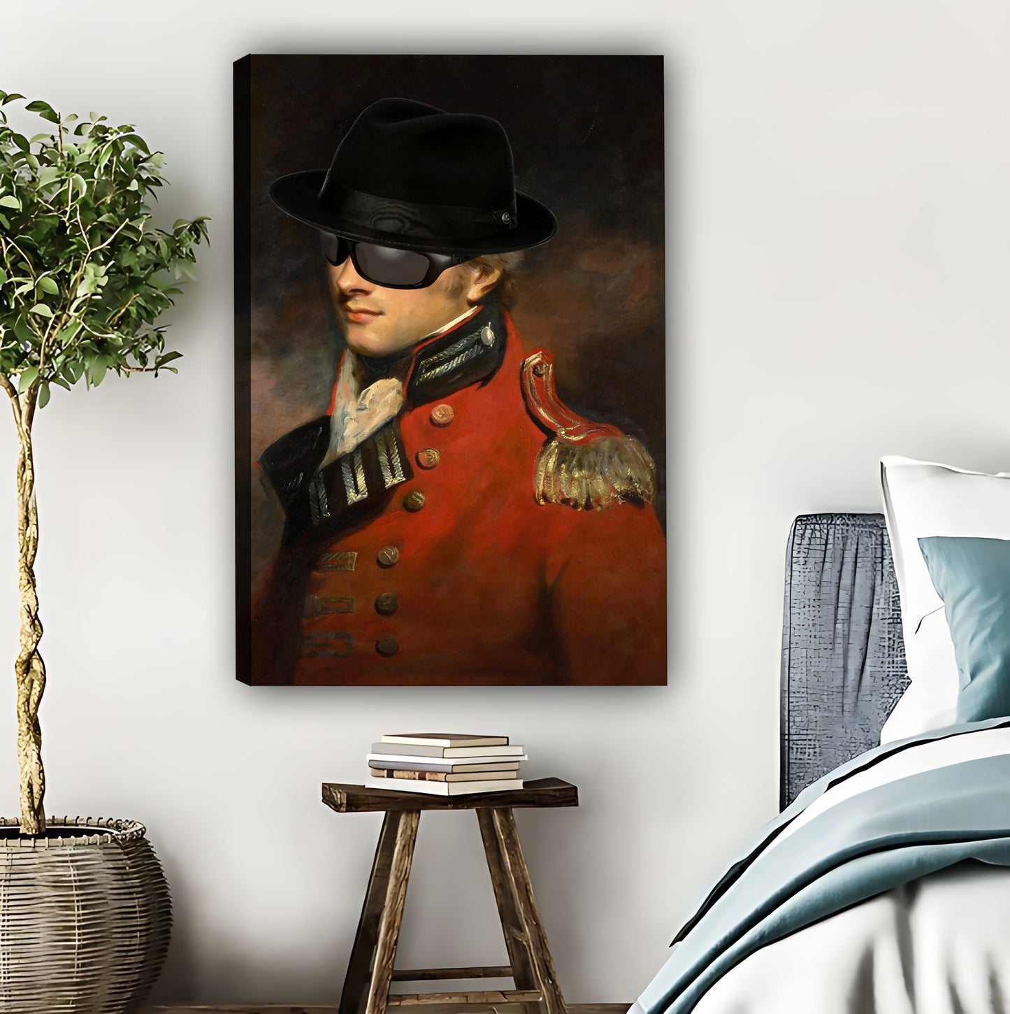 Vintage British Military Officer Portrait with Eye Patch Wall Art|Liberty Signs #L569