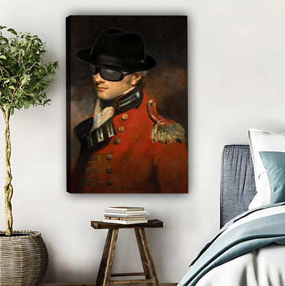 Vintage British Military Officer Portrait with Eye Patch Wall Art|Liberty Signs #L569