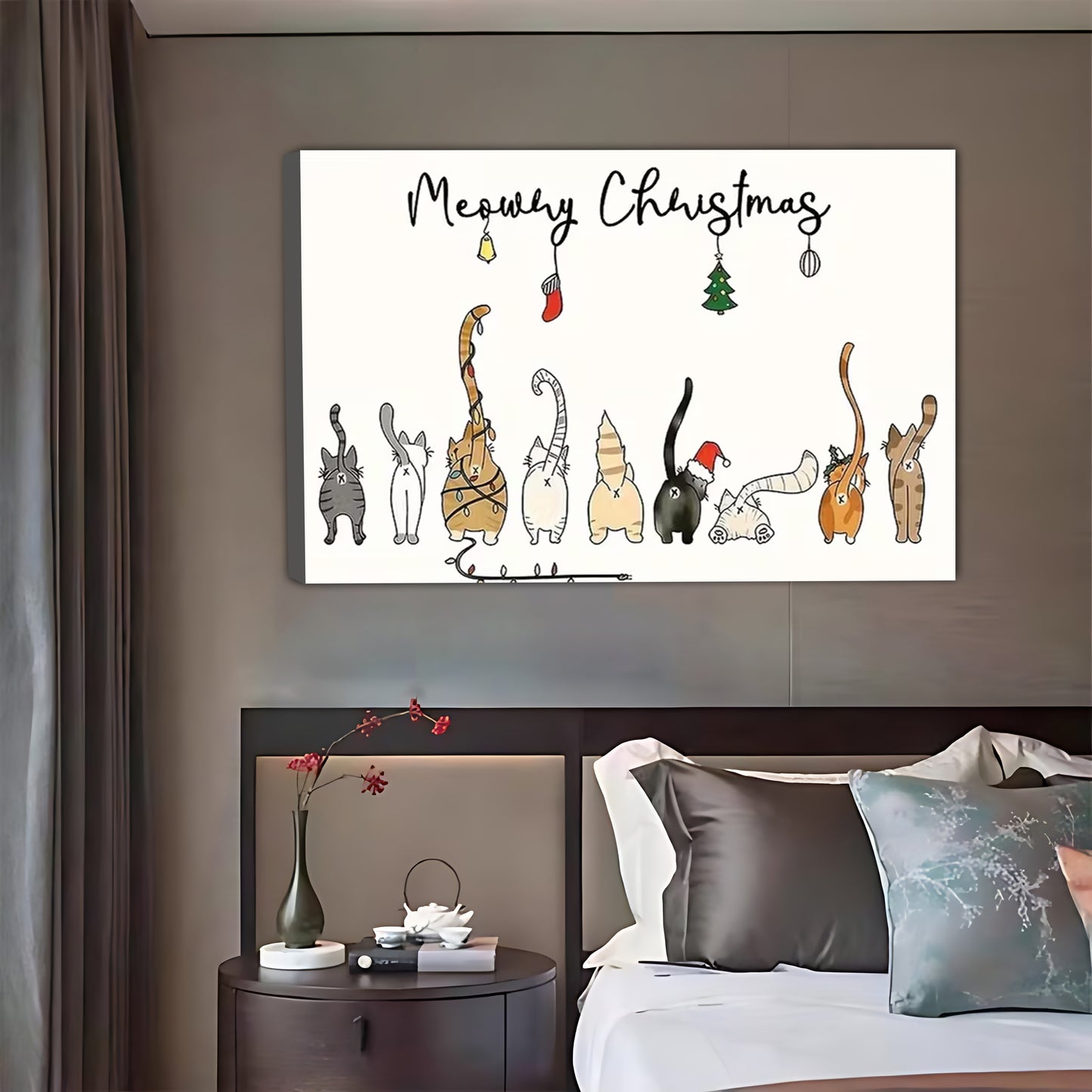 Meowy Christmas Cute Cats Wall Art Print| Liberty Signs #L1553