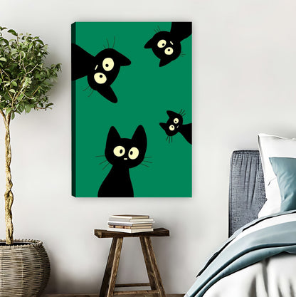 Cute Trio of Black Cats Art Print|Liberty Signs #L807