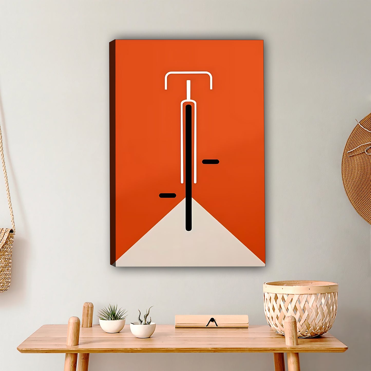 Minimalist Orange Bicycle Line Art Print|Liberty Signs #L390