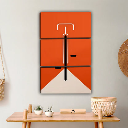 Minimalist Orange Bicycle Line Art Print|Liberty Signs #L390