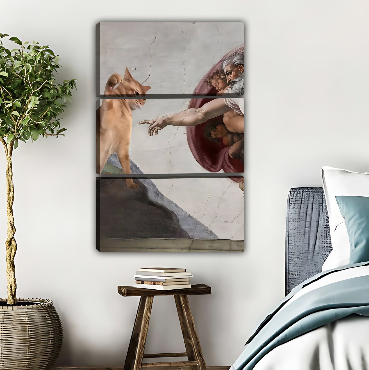 The Creation of Adam Cat Parody Wall Art|Liberty Signs #L557