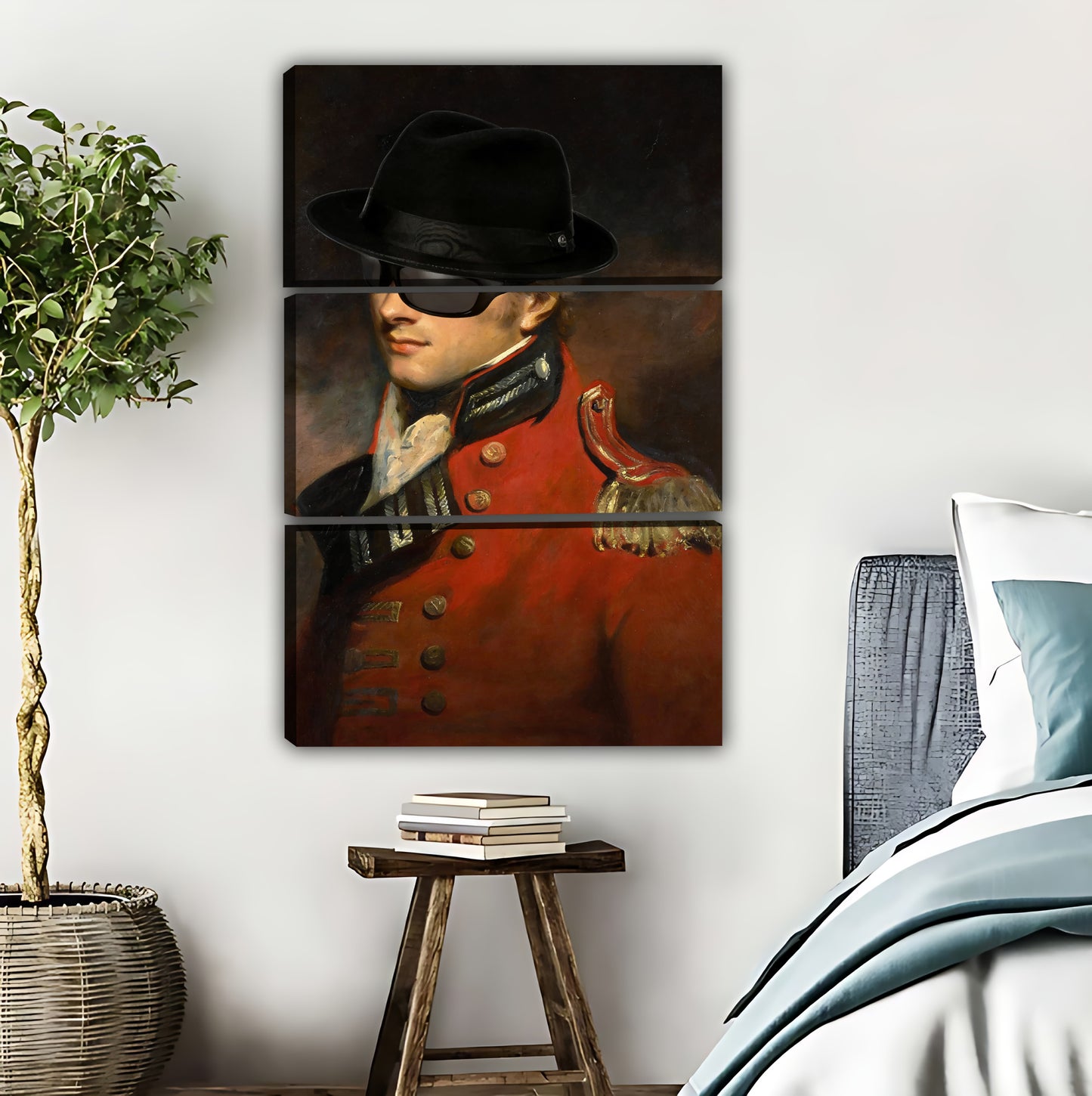 Vintage British Military Officer Portrait with Eye Patch Wall Art|Liberty Signs #L569