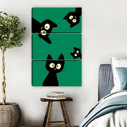 Cute Trio of Black Cats Art Print|Liberty Signs #L807