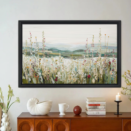 Wildflower Meadow Landscape Wall Art – Framed Canvas Print|Liberty Signs#L1825