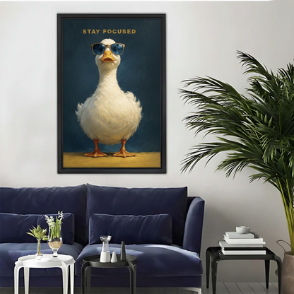 Stay Focused Funny Duck Canvas Wall Art |Liberty Signs#L1844