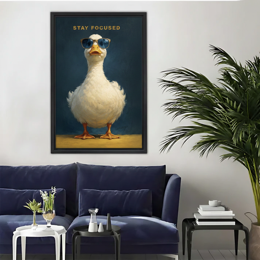 Stay Focused Funny Duck Canvas Wall Art |Liberty Signs#L1844