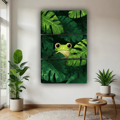 Tropical Frog in Monstera Leaves Wall Art Print|Liberty Signs #L650