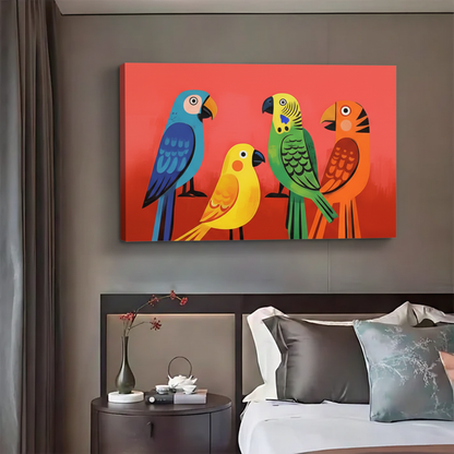 Colorful Parrots Wall Art - Tropical Birds Poster|Liberty Signs #L473