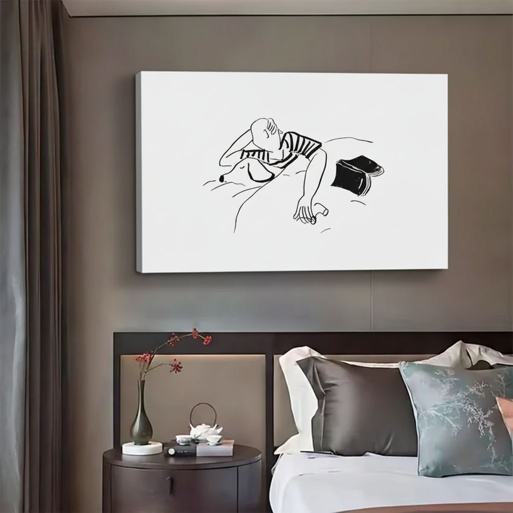 Minimalist Single Line Abstract Figure Wall Art – Bedroom Decor|Liberty Signs #L518