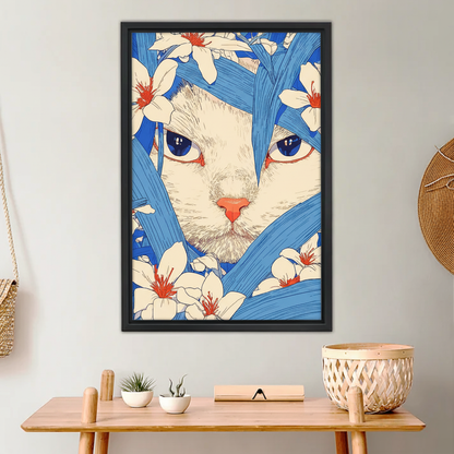 Cherry Blossom Cat Canvas Print - Asian Inspired Anime Home Decor|Liberty Signs #L657