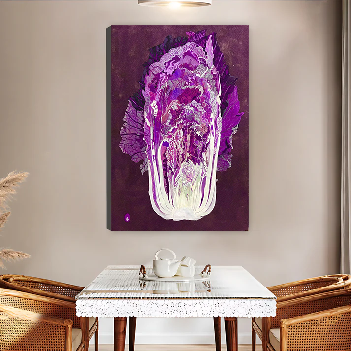 Purple Napa Cabbage Print — Bold Botanical Kitchen Art| Liberty Signs#L953
