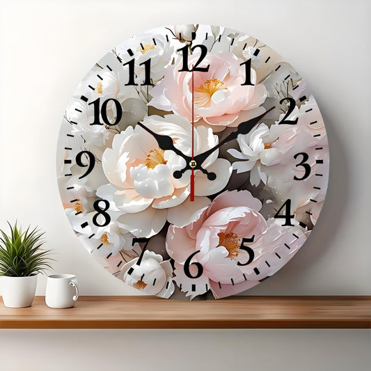 10x10 Decorative Wall Clock  – Ticking Wooden Wall Clock for Living Room or Hallway | Liberty Signs#S1023