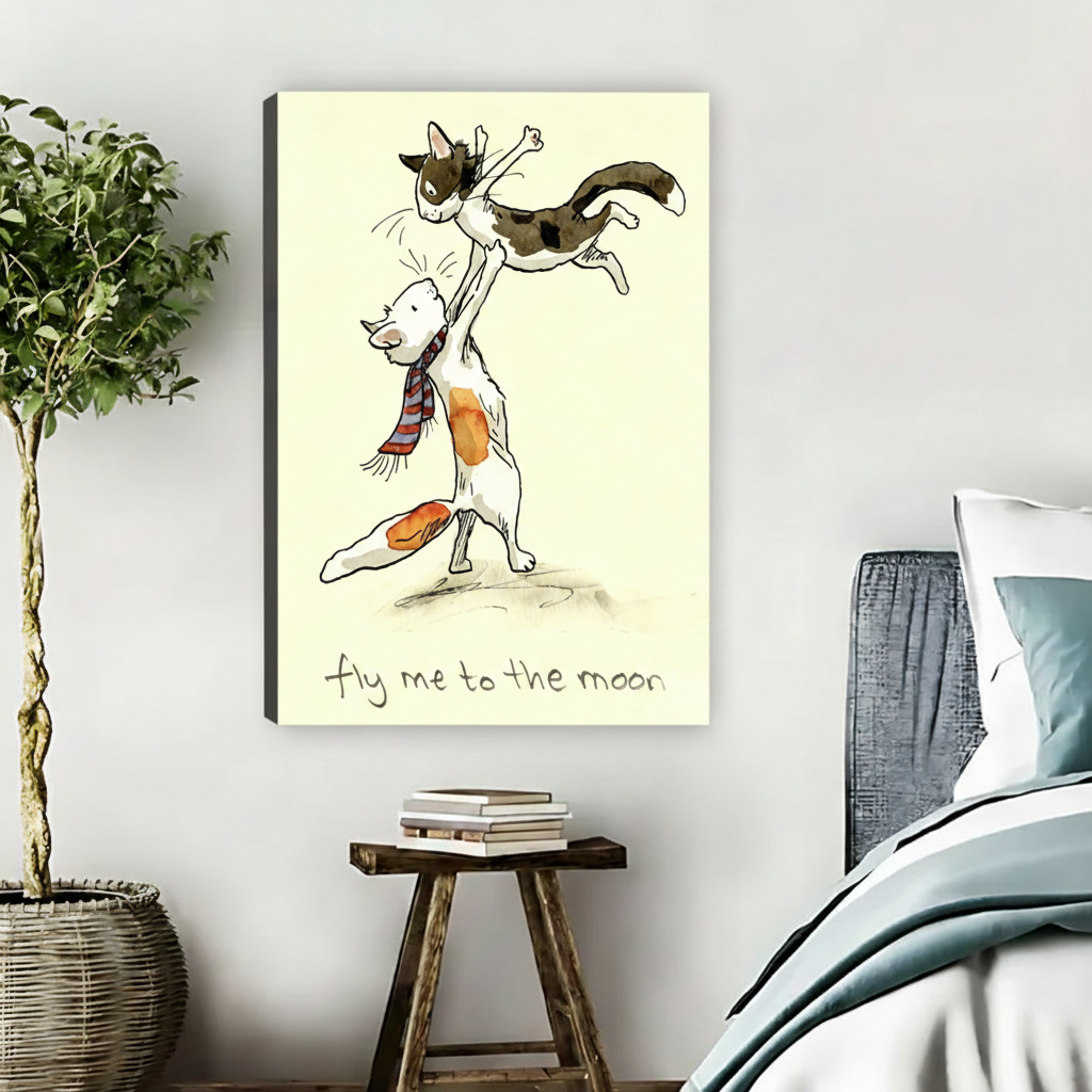Funny Cat Wall Art Framed Canvas Print l2034
