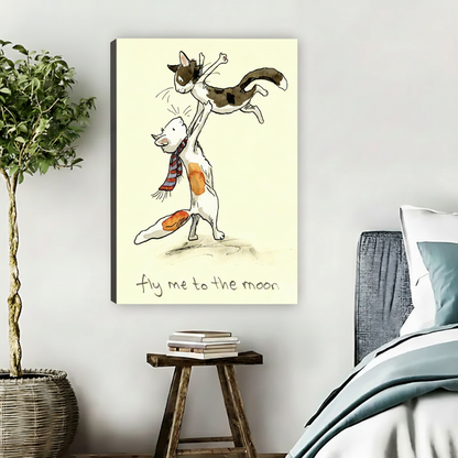 Funny Cat Wall Art Framed Canvas Print l2034