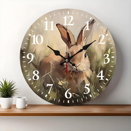 10x10 Decorative Wall Clock  – Ticking Wooden Wall Clock for Living Room or Hallway | Liberty Signs#S1045