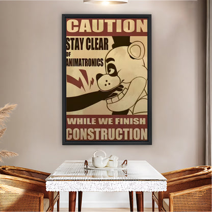 CAUTION Animatronic Bear Construction Site Sign Art| Liberty Signs #L1552