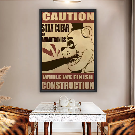 CAUTION Animatronic Bear Construction Site Sign Art| Liberty Signs #L1552