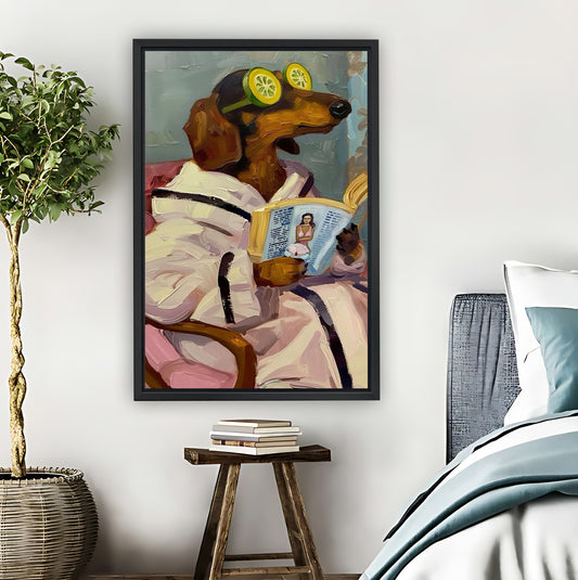 Vintage Dachshund Reading Newspaper Funny |Liberty Signs #L845